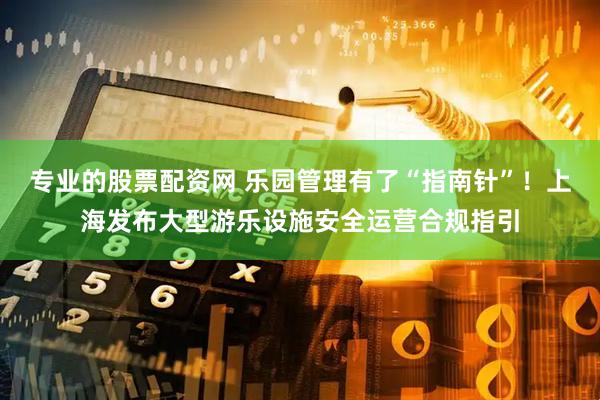 专业的股票配资网 乐园管理有了“指南针”！上海发布大型游乐设施安全运营合规指引