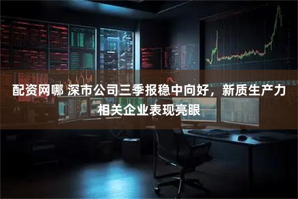 配资网哪 深市公司三季报稳中向好，新质生产力相关企业表现亮眼
